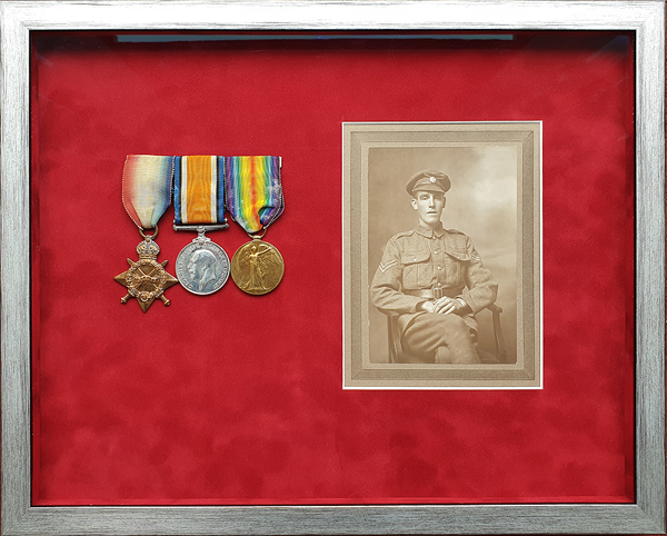 World War I medals framed in a shadow box
