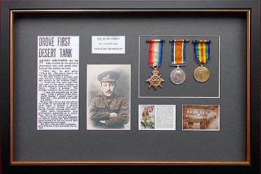 Medals in box frame