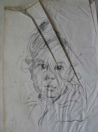 Restoration of a pencil drawing