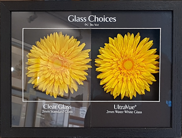 Non reflective ultra vue picture glass