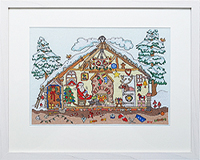 Embroideries stretched and framed
